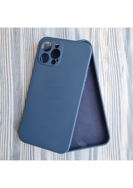 İphone 12 Promax İle Uyumlu LOGOSUZ Kamera Korumalı Lansman İçi Kadife Esnek Silikon Kılıf