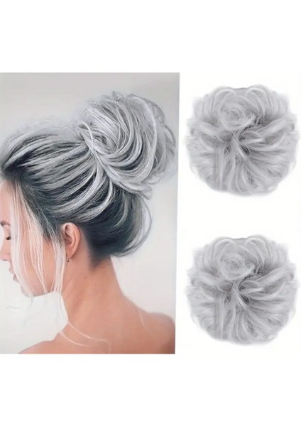 Yoğun Saçlı Lastikli Topuz Toka