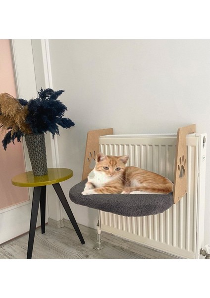 Kalorifer Peteğe Asılabilen Kedi Yatağı Köpek Yatağı - Süngerli Peluş Yatma Alanı