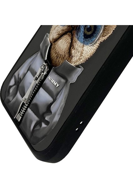iPhone 15 Pro Uyumlu 3D Gözlük Fermuar Köpek Detaylı Nakış İşlemeli Kabartmalı Cool Cute Kılıf fırsatları