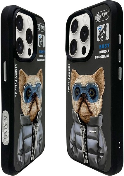 iPhone 15 Pro Uyumlu 3D Gözlük Fermuar Köpek Detaylı Nakış İşlemeli Kabartmalı Cool Cute Kılıf indirimleri