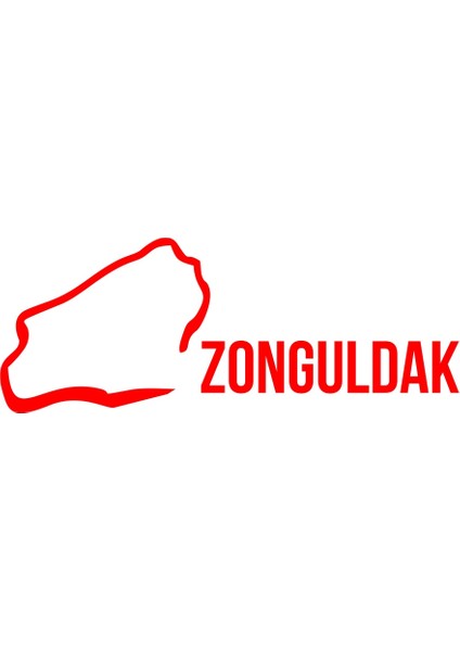 Zonguldak Harita Araba Sticker 17X17 cm Kırmızı