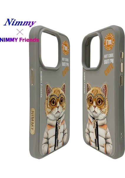 iPhone 15 Pro Max Uyumlu 3D Gözlük Fermuar Hipster Kedi Nakış İşlemeli Kabartmalı Cool Cute Kılıf fiyatları