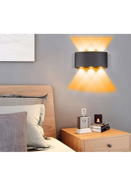 Şık ve enerji tasarruflu 10W Amber LED Aplik, metal malzeme, çift taraflı aydınlatma