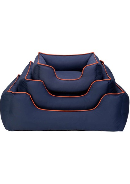 Alpha Köpek Yatağı Lacivert W Turuncu Biye L 105X85CM Mxpma fırsatları