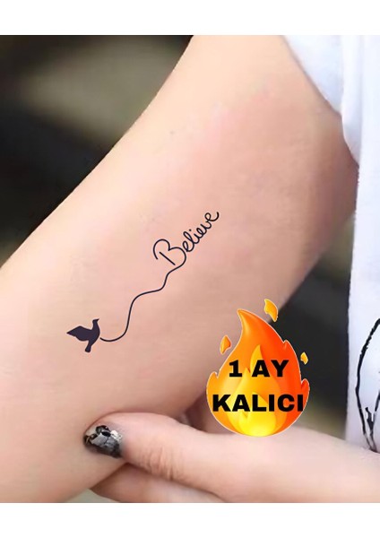1 Ay Kalıcı Minimal Yazı Güvercin Geçici Dövme