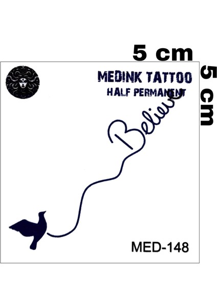 1 Ay Kalıcı Minimal Yazı Güvercin Geçici Dövme