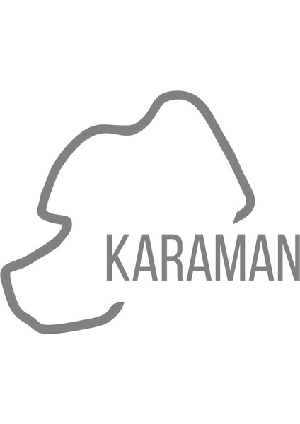 Karaman Harita Araba Sticker 17X17 cm Gri