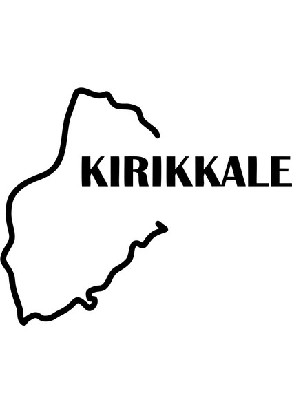 Kırıkkale Harita Araba Sticker 17X17 cm Siyah