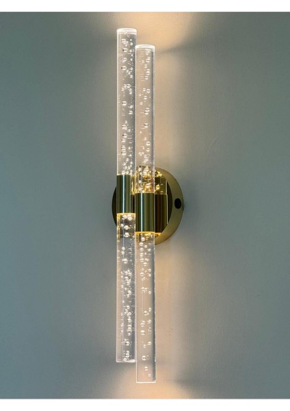 Şık modern LED duvar aplik, parlak akrilik tasarım, sarı renk, E27 duy tipi, pilli fiyatları