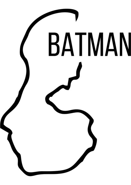 Batman Harita Araba Sticker 17X17 cm Siyah