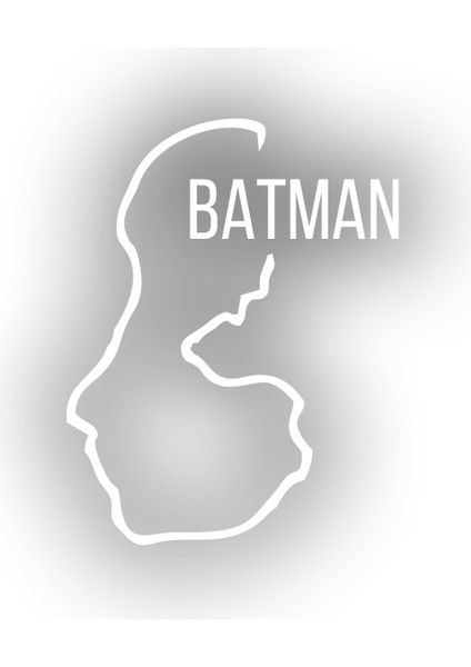 Batman Harita Araba Sticker 17X17 cm Beyaz