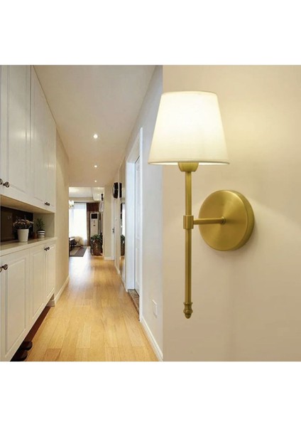 Şık Eskitme Gold Sarı Krem Ledli Pilli Aplik, Tak ve Çalıştır, Gün Işığı, Metal, GU10, Bej