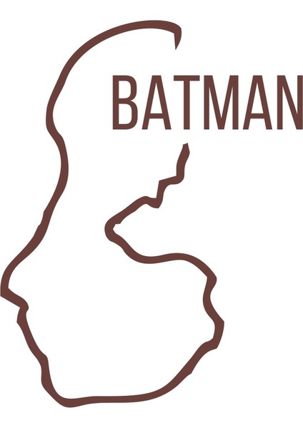 Batman Harita Araba Sticker 17X17 cm Kahverengi