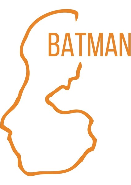 Batman Harita Araba Sticker 17X17 cm Turuncu