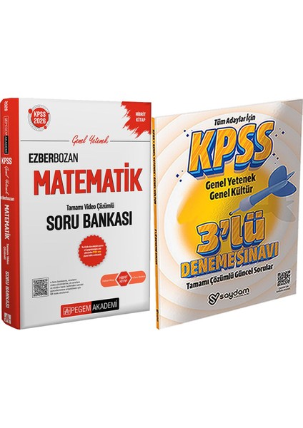2026 Kpss Genel Yetenek Genel Kültür Ezberbozan Matematik Video Çözümlü Soru + 3 Deneme Hediye