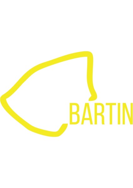 Bartın Harita Araba Sticker 17X17 cm Sarı