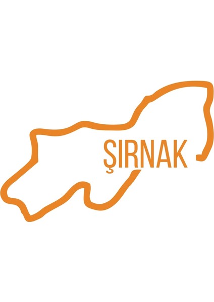 Şırnak Harita Araba Sticker 17X17 cm Turuncu