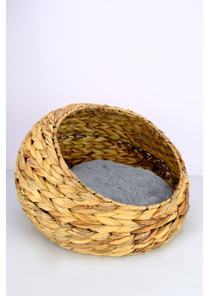 Hasır Kedi ve Köpek Yatağı Iç Minderli 48 cm Kahverengi - CL-4034 C1-1-121
