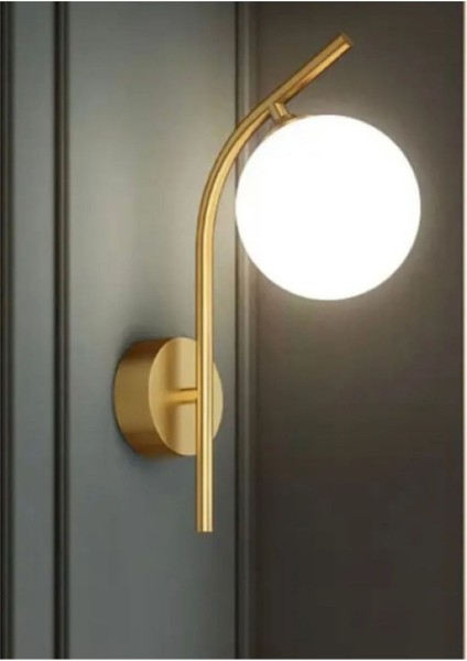 Şık metal eskitme aplik, sarı camlı, G9 duy, salon ve yatak odası aydınlatması