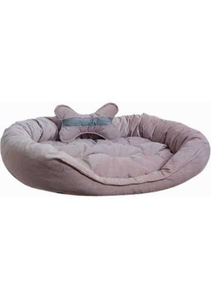 Büyük Boy Köpek Yatağı - Kemik Yatıklı- 75X105 cm - Pembe - Xl -