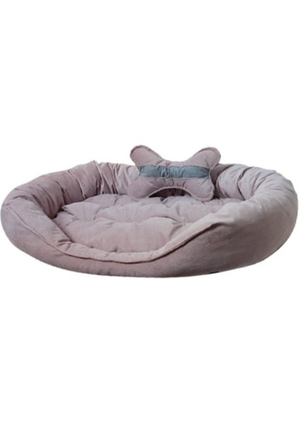 Büyük Boy Köpek Yatağı - Kemik Yatıklı- 75X105 cm - Pembe - Xl - fiyatları