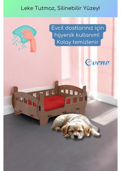 Büyük Kedi Yatağı Dekoratif Ahşap Dayanıklı Ceviz Renk Beşik Karyola Model fırsatları