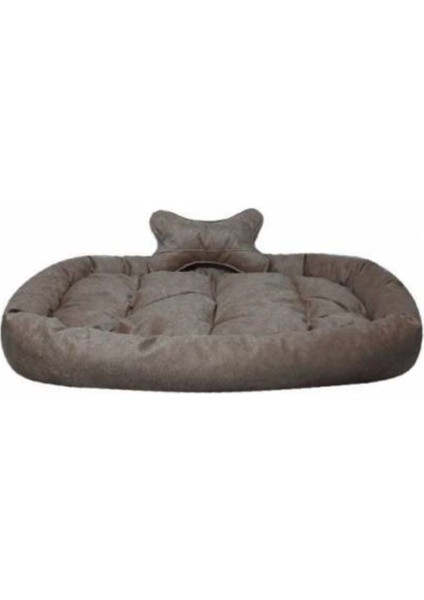 Büyük Boy Köpek Yatağı 80X110 cm - Kemik Yastıklı - Sütlü Kahve - Xxl fırsatları