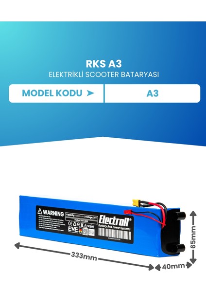Rks A3 Uyumlu Batarya (Standart Kapasite) 36V 7.800MAH Elektrikli Scooter Bataryası Değişimi fiyatları