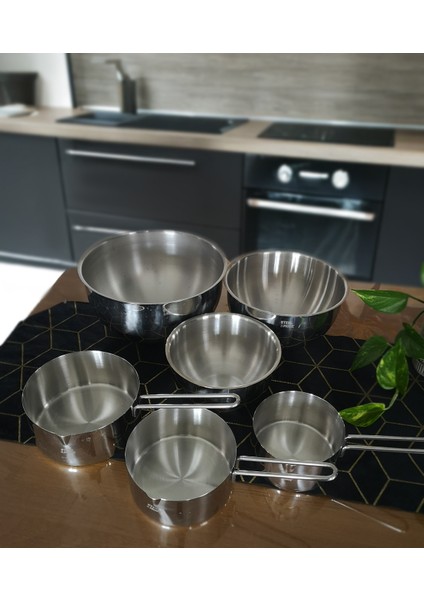 3'lü Çelik Kase ve Kaçerola Set 6 Parça modelleri