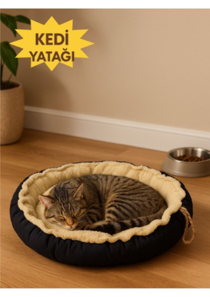 Peluş Dokulu, Çift Taraflı Kullanılabilen, Çok Amaçlı, Yıkanabilir Kedi ve Köpek Yatağı Minderi
