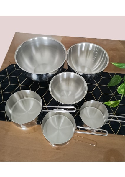 3'lü Çelik Kase ve Kaçerola Set 6 Parça fırsatları