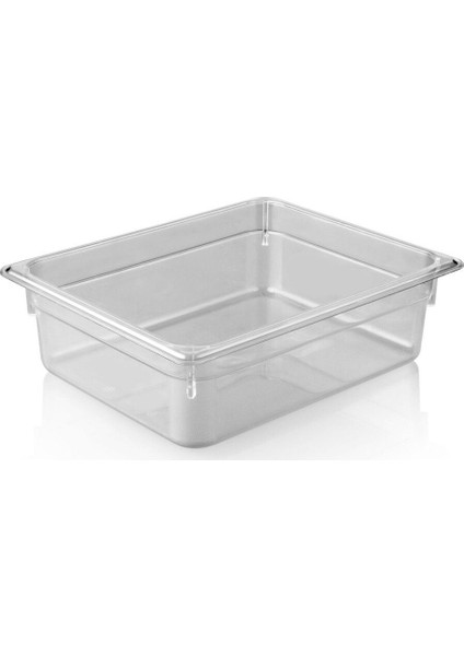 Kırılmaz Şeffaf Polikarbon Gastronom Küvet 1/2, dayanıklı ve pratik kullanım sağlar
