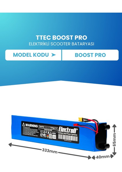 Ttec Boost Pro Uyumlu 36V 7.8AH Elektrikli Scooter Bataryası fiyatları