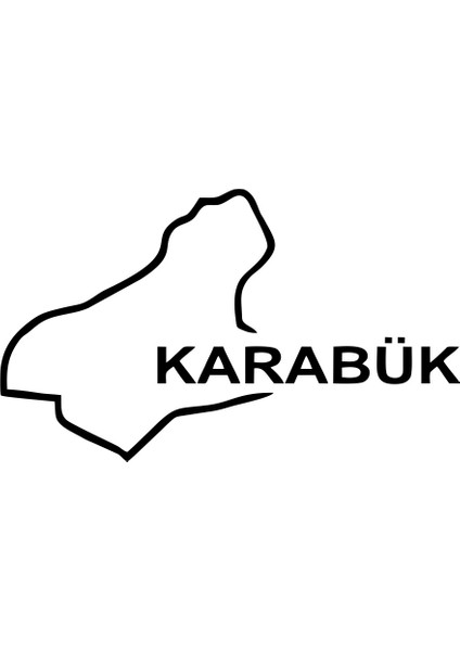 Karabük Harita Araba Sticker 17X17 cm Siyah