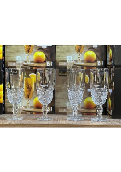 6 Lı Ayaklı Krıstal Kahve Yanı Su Bardagı