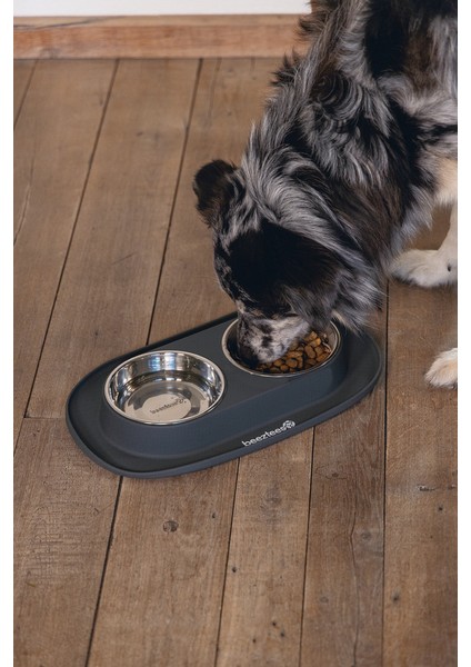 Köpek Ikili Mama ve Su Kabı, Paslanmaz Çelik, 40X24CM, 2X500ML fiyatları
