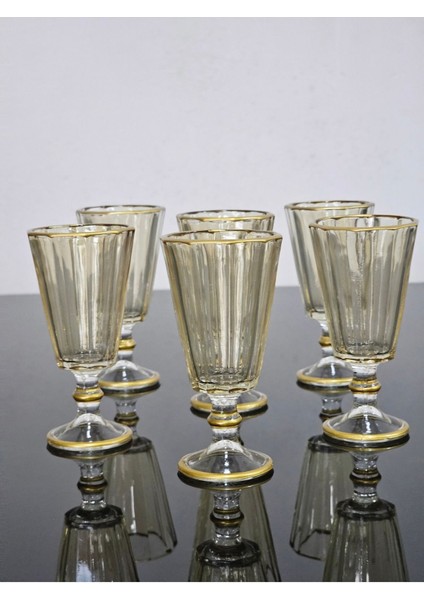 Drem Glass 6'lı Kahve Yanı Flüt Su Bardağı Seti Renkli Bal modelleri