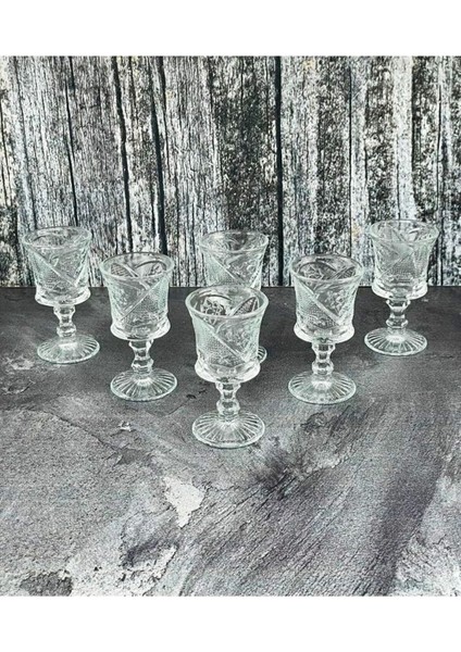 6 Lı Cam Ayaklı Kahve Yanı Bardağı Bardak Mini Boy, 50 ml modelleri