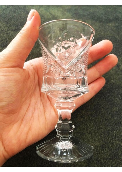 6 Lı Cam Ayaklı Kahve Yanı Bardağı Bardak Mini Boy, 50 ml