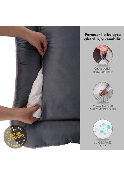 Sally, %100 Su Geçirmez Alezli, Çift Taraflı, Dört Mevsim Kullanılabilen Kedi ve Köpek Yatağı fırsatları