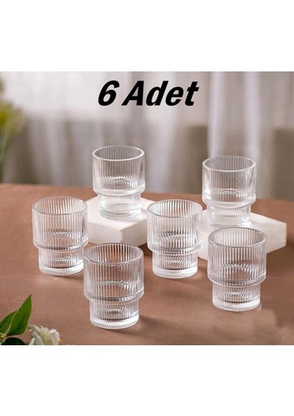 6 Adet Cam Bardak Seti | Origami Stil | Sunum Meşrubat Pinterest Bardağı | Popüler Bardak Seti