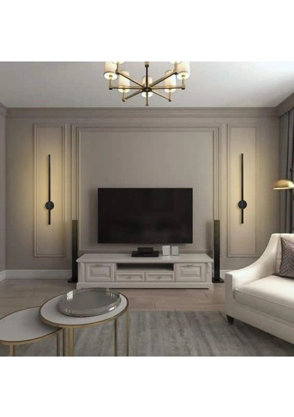 1 Adet Pilli Aplik Kılıç Şeklinde 70CM Dekoratif Modern Aplik - Pilli Alüminyum Kasa Duvar Aplik