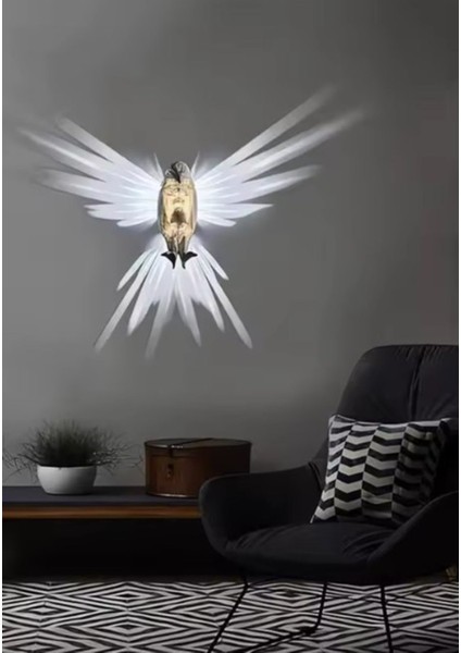 Kartal Figür Pilli LED Aplik Siyah Duvar Lambası Dekoratif ve Modern fiyatları