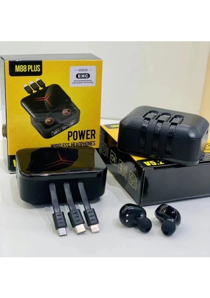 M88 Plus Tws Bluetooth 5. 2 Kulaklık – Enc Gürültü Engelleme, Güçlü Bass, Şarj Göstergeli Kutu(iPhone- Android Uyumlu)