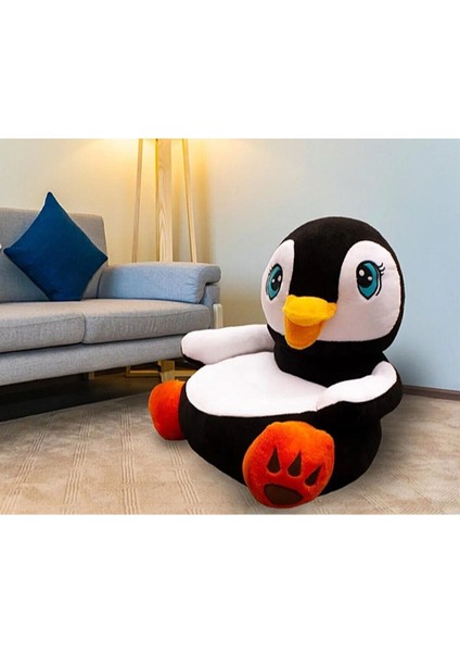 Peluş Penguen Yatak, 60x55 cm, küçük ırk köpek ve kedi için, siyah renk