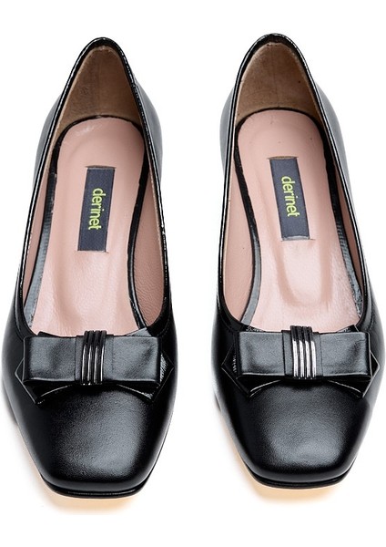 Hakiki Deri Kadın Kısa Topuklu Ayakkabı modelleri