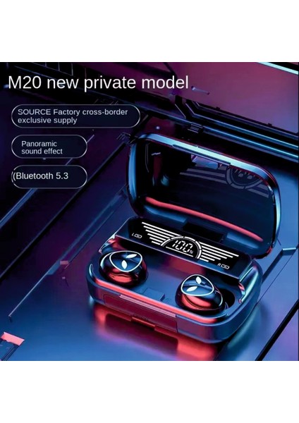 M20 Tws Bluetooth 5. 3 Kulaklık – LED Göstergeli, Oyun Modu, Enc Gürültü Engelleme, Uzun Pil