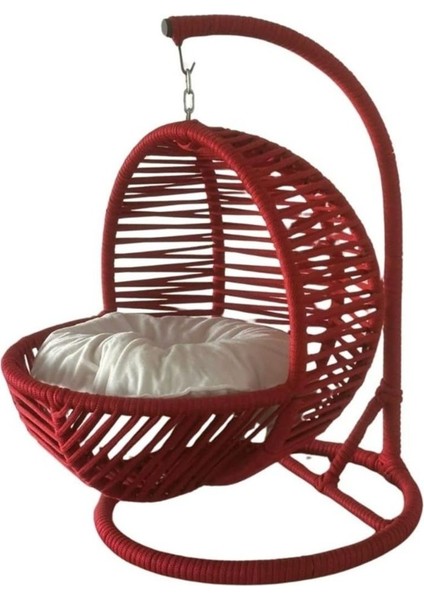 Yastıklı büyük kedi ve köpek salıncağı, 57 cm çap, yüksek kalite, kırmızı renk