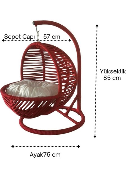 Yastıklı büyük kedi ve köpek salıncağı, 57 cm çap, yüksek kalite, kırmızı renk fiyatları
